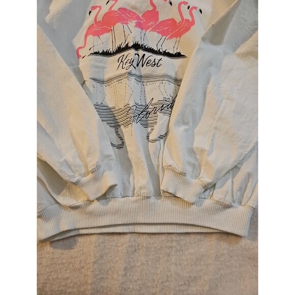 Vintage Sunbelt Sport Light Weight Sweatshirt Pink Flamingo Key West FL Adult OS - Picture 6 of 6